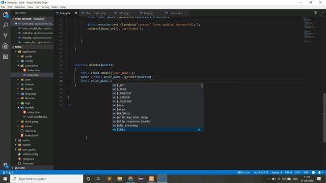 DELETE DATA IN DATABASE USING CODEIGNITER (PHP FRAMEWORK) || CURD APPLICATION USING CODEIGNITER смотреть онлайн