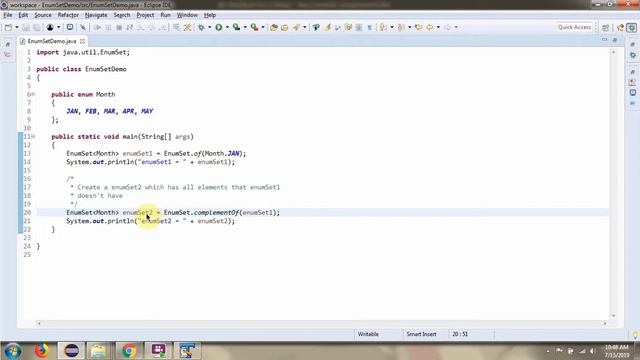 Java EnumSet - complementOf(EnumSet s) method | EnumSet in Java смотреть онлайн