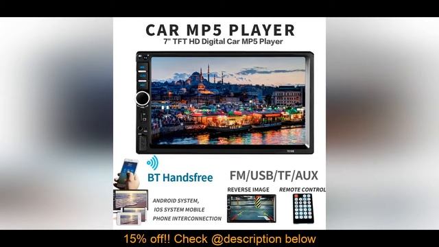 Best Car Radio 2 Din Mp5 Player Bluetooth Handsfree Touch Screen Auto Reverse Image Support Rear V смотреть онлайн