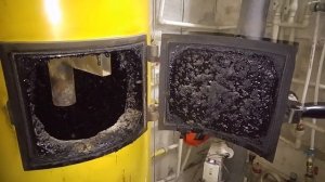 Как чистить твердотопливный котел (камин) с помощью "химического порошка"(реальный тест-драйв).