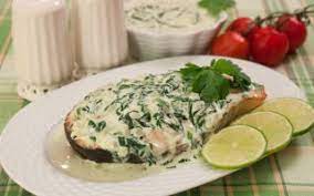 Запеченная Семга под соусом "Бешамель" с сыром и помидорами смотреть онлайн