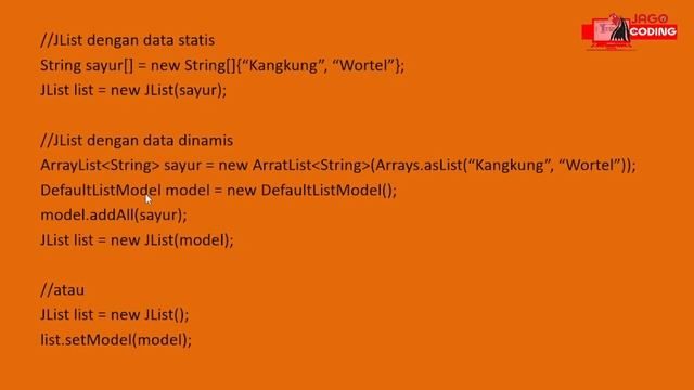 3.10 Membuat Daftar Data Dengan JList dan JComboBox | Java Programming смотреть онлайн