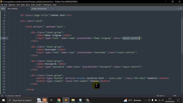 #part8 Membuat Website Daftar Menu Makanan Menggunakan PHP dan MySQL | Users (add) смотреть онлайн