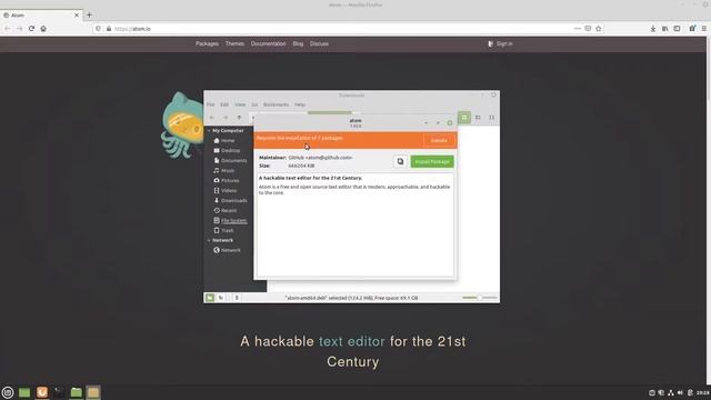 How to install Atom text editor on Linux Mint 20.1 смотреть онлайн