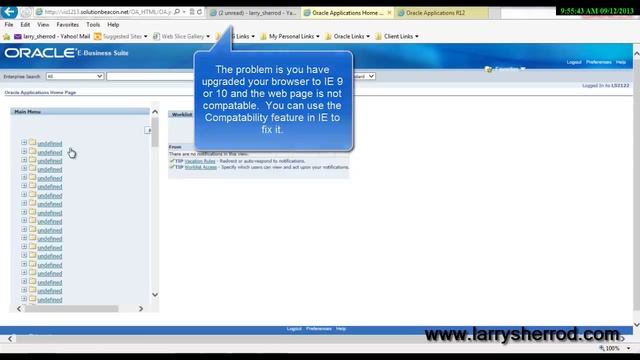 SYS Browser Showing Menu as Undefined, Oracle Applications Training смотреть онлайн