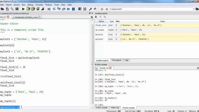 List, tuples, dictionaries in Python - Tutorial 4 смотреть онлайн