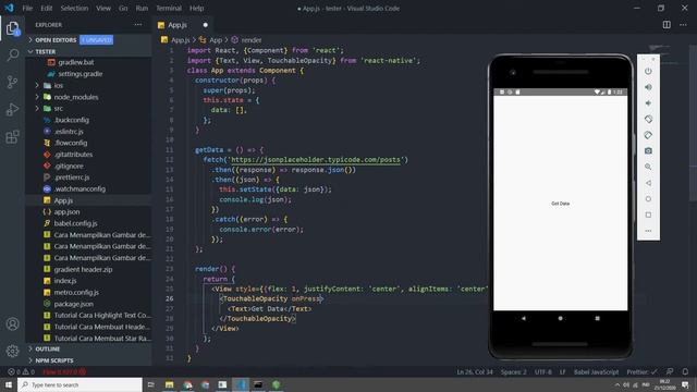 Tutorial Cara Mengambil Data JSON + Menampilkan dengan React Native смотреть онлайн