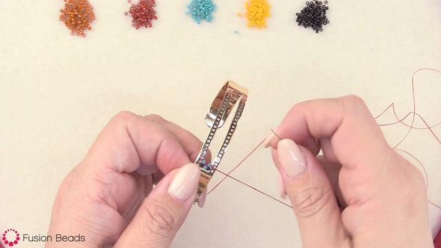 Watch how to create the All In A Line Cuff Bracelet with Delica seed beads by Fusion Beads смотреть онлайн