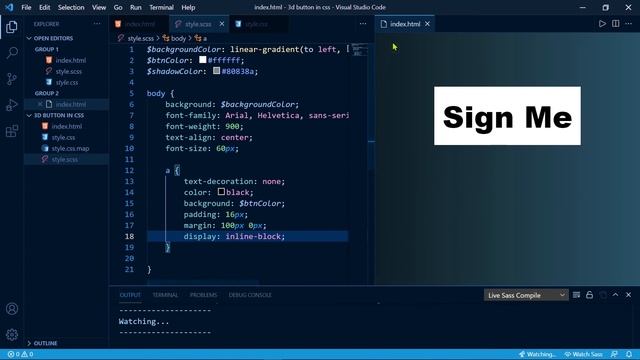 how to make 3d button in css or scss смотреть онлайн