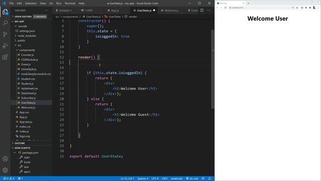 ReactJS: Conditional Rendering смотреть онлайн