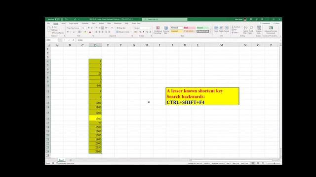 CTRL+SHIFT+F4 Search backwards in Excel смотреть онлайн