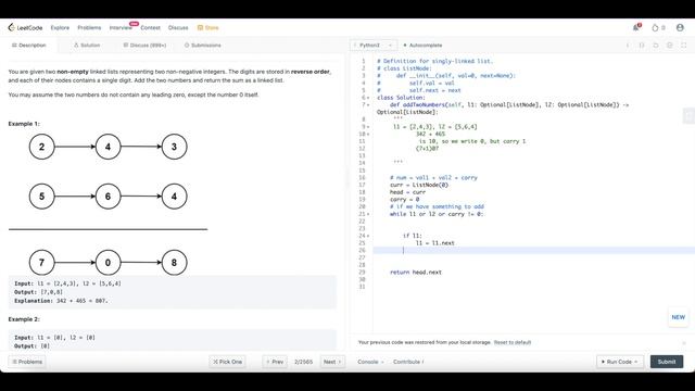 Leetcode - Add Two Numbers EXPLAINED смотреть онлайн