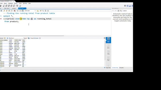 Running Total in sql using sql window() смотреть онлайн