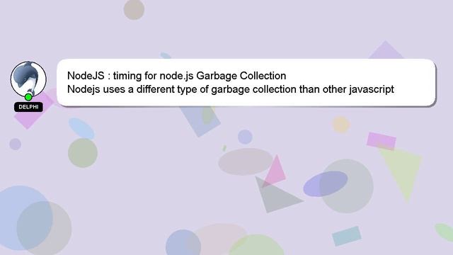 NodeJS : timing for node.js Garbage Collection смотреть онлайн