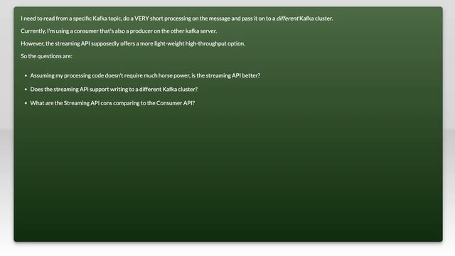 Kafka Stream API vs Consumer API смотреть онлайн