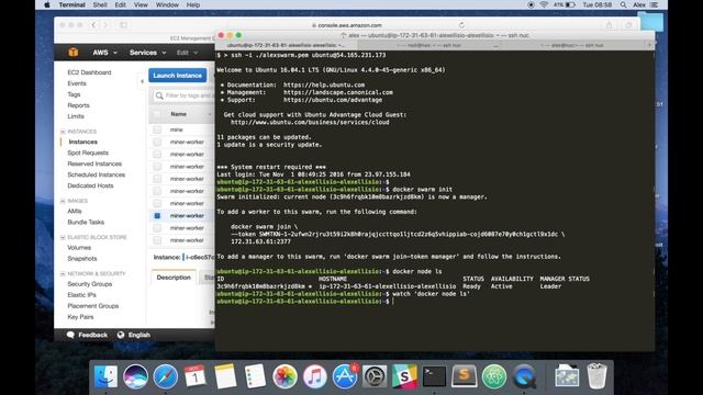 Deploy and scale an application on AWS with Docker Swarm смотреть онлайн