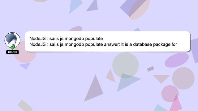 NodeJS : sails js mongodb populate смотреть онлайн