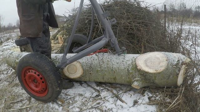 DIY Log arch for walk-behind tractor Лісовоз для мотоблокока Мотор СІч, Ручний кран маніпулятор. смотреть онлайн