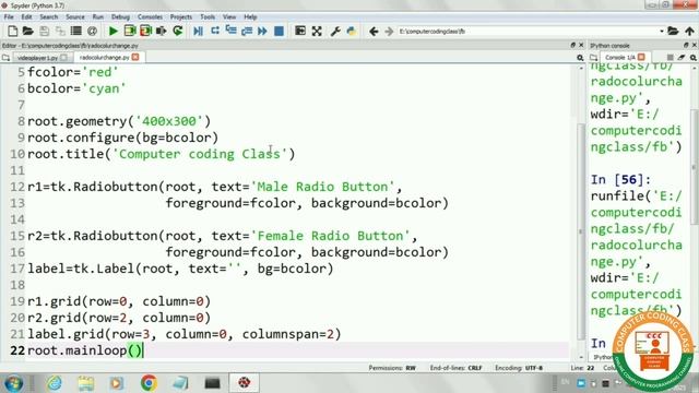 How to Change the Color of a Radio Button on Selection in Tkinter Python | Python Tkinter смотреть онлайн