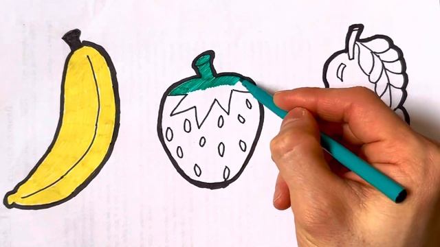 Familiarity with BSP Fruits, Drawing, Coloring | Toddlers | Paint and learn #10 смотреть онлайн
