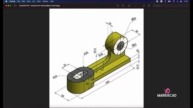 AutoCAD 3D | Exercise for Intermediate Level 6 смотреть онлайн