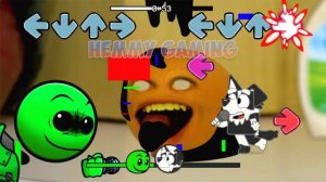 FNF Geometry Dash 2.2 vs Bluey ALL PHASES & Annoying Orange Sings Sliced Pibby