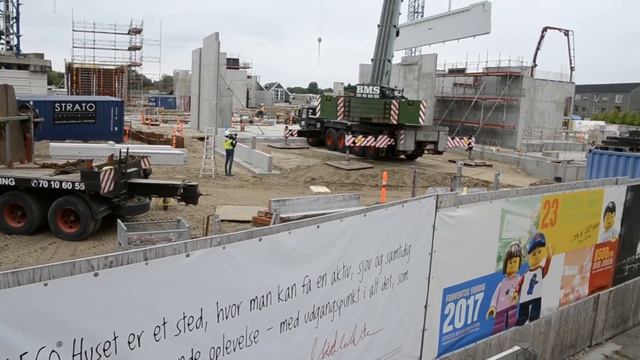 101 tons kæmpe bjælker og søjlevæg landet i Billund midtby смотреть онлайн