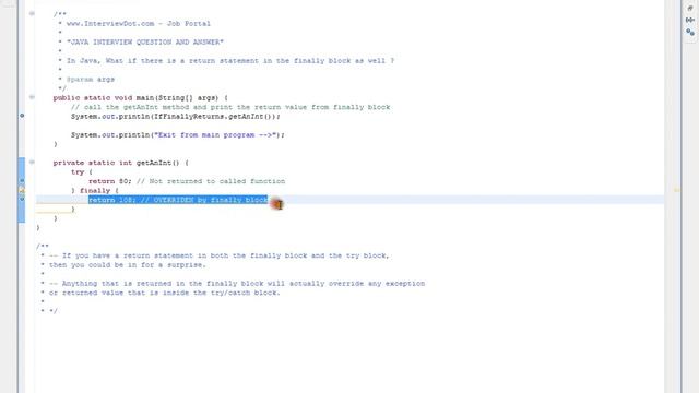 Return Statement in Finally смотреть онлайн