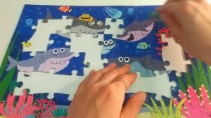 Акуленок и его семья. Собираем пазл для детей с героями любимых детских мультфильмов.