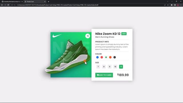 Animated Product Card Using HTML/CSS and Javascript | FREE SOURCE CODE смотреть онлайн