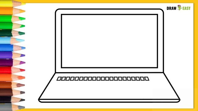 How to draw laptop easy and step by step | learn drawing computer very simple step drawing смотреть онлайн