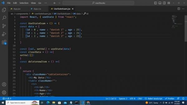 Filter() Method in reactjs | react hooks