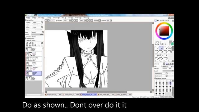 How to color hair using mouse only(paint tool sai) смотреть онлайн