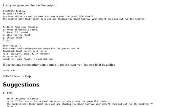Code Review: Writing the "Camel Game" with Python (4 Solutions!!) смотреть онлайн