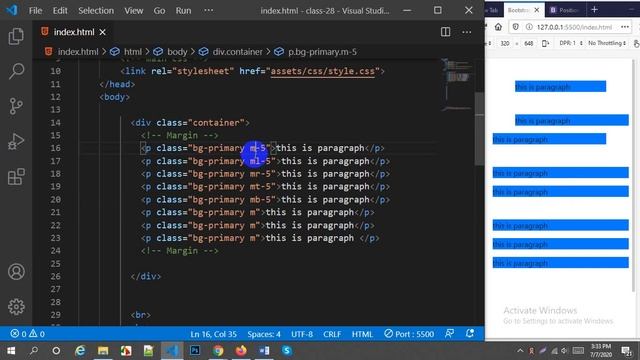Responsive Web Design || Bootstrap 4.5 || Part - 7|| Margin & Padding смотреть онлайн