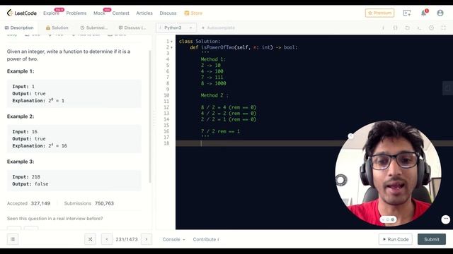 Leetcode - Power of Two Python solution смотреть онлайн