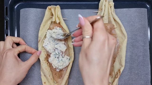 Нежное филе в лодочках! Царское блюдо из лаваша! Köstliches Filet Rezept Im Fladenbrot! #35