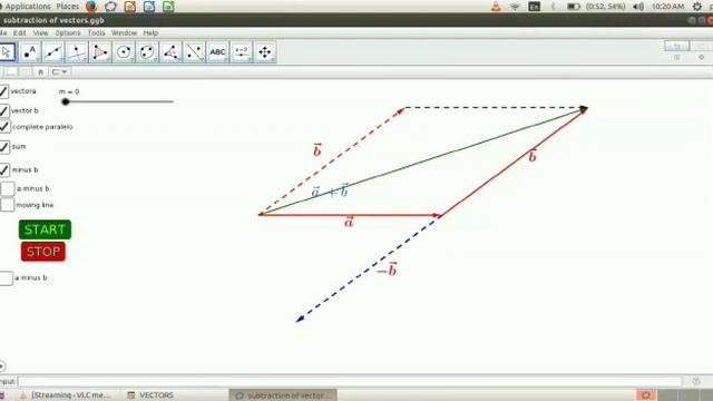 Geogebra applet (vector subtraction) смотреть онлайн