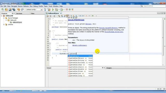 Java "Hello World" program with NetBeans смотреть онлайн