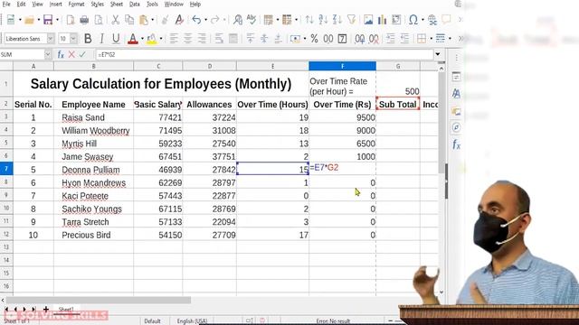 Spreadsheet Example: (Salary) Conditional Formatting | Charts | Absolute Referencing - Libre Calc смотреть онлайн