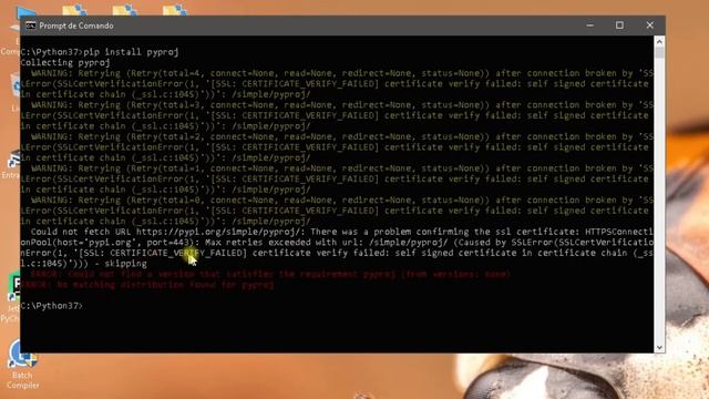 Instalando pacotes no Python via PIP. Erro SSL [SSL: CERTIFICATE_VERIFY_FYLED] смотреть онлайн