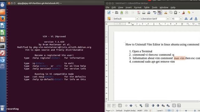 how to install and uninstall vim editor in ubuntu/linux смотреть онлайн