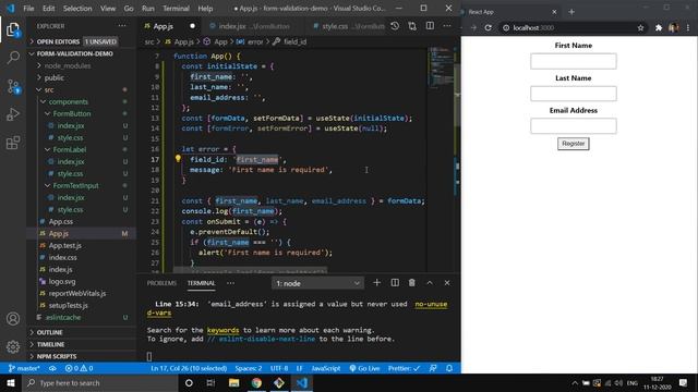 Form Validation in React JS from Scratch (Using Hooks, Functional Components and Best Practices) смотреть онлайн