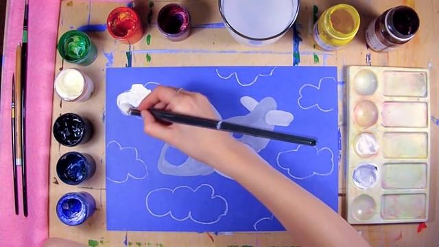 Как нарисовать САМОЛЕТ - урок рисования для детей 4-8 лет. смотреть онлайн