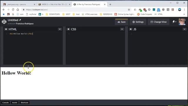 Use codepen.io to test JavaScript смотреть онлайн