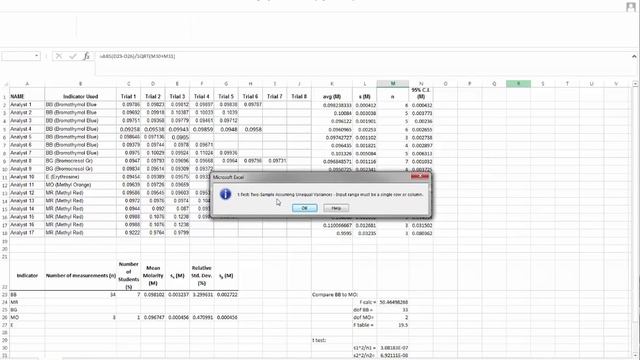 t-test in Excel for Quantitative Chemical Analysis смотреть онлайн