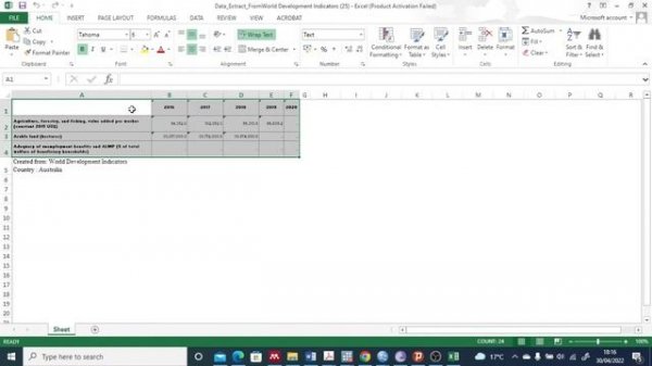 How to Download Data from World bank Database and set up as Panel Data in Excel Spreadsheet