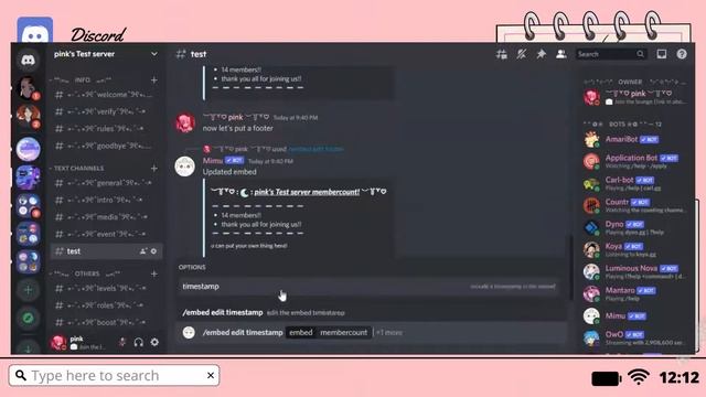 ༊*·˚ How to setup a cute membercount with mimu | slash (/) command смотреть онлайн