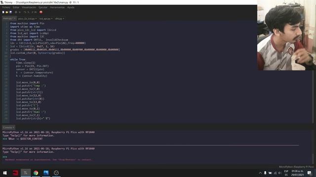 Raspberry pi pico - DHT11 LCD 16x2 смотреть онлайн