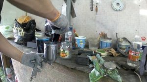 Покраска редуктора лодочного мотора.